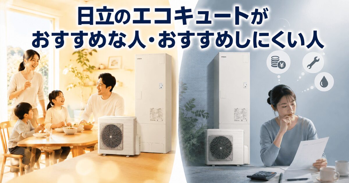 日立のエコキュートがおすすめな人・おすすめしにくい人