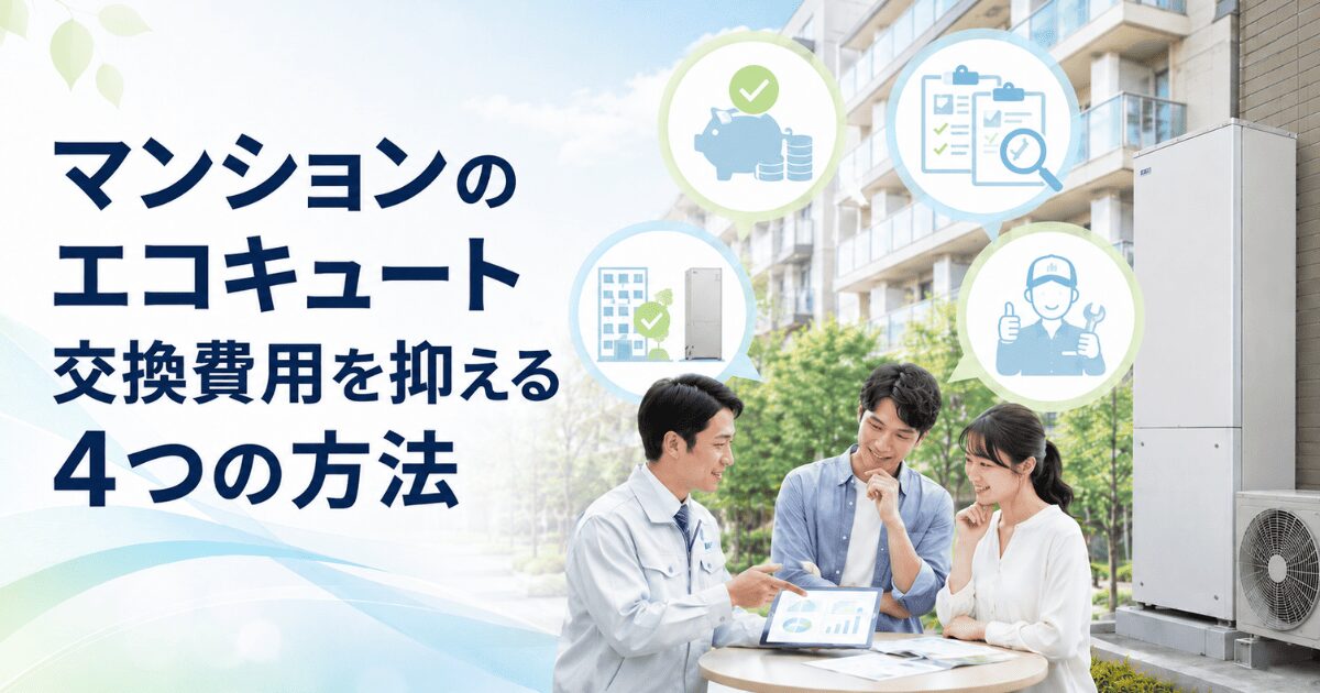 マンションのエコキュート交換費用を抑える4つの方法