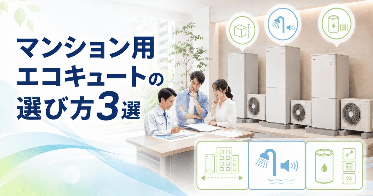 マンション用エコキュートの選び方3選