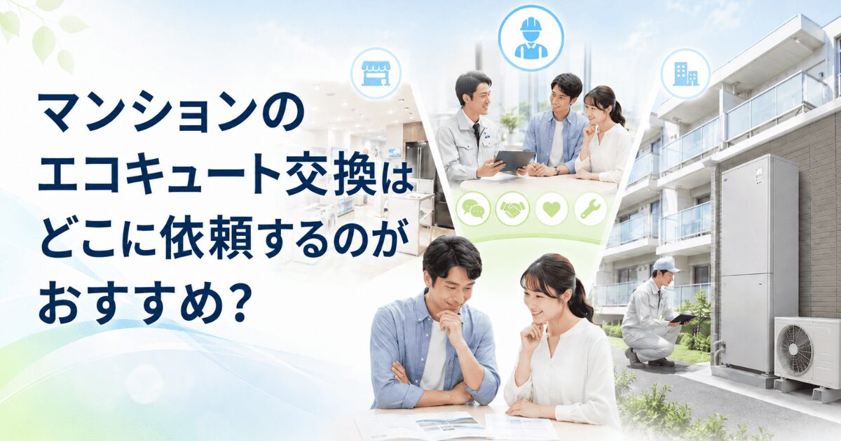 マンションのエコキュート交換はどこに依頼するのがおすすめ?