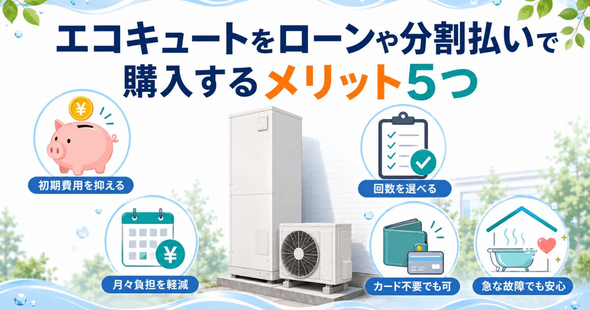 エコキュートをローンや分割払いで購入するメリット5つ