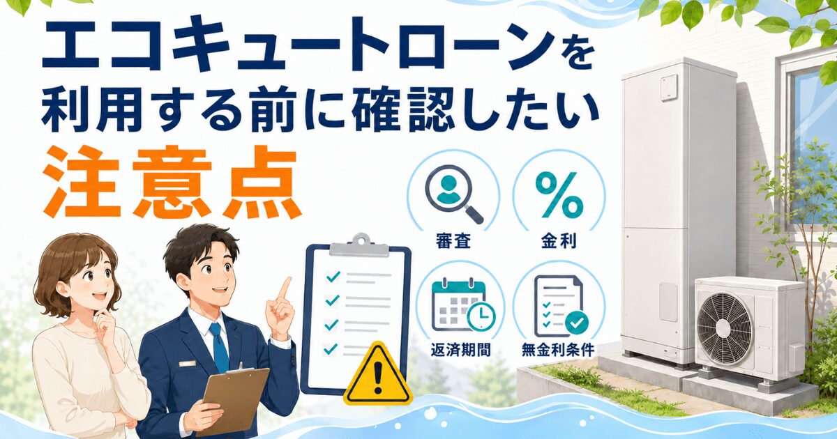 エコキュートローンを利用する前に確認したい注意点