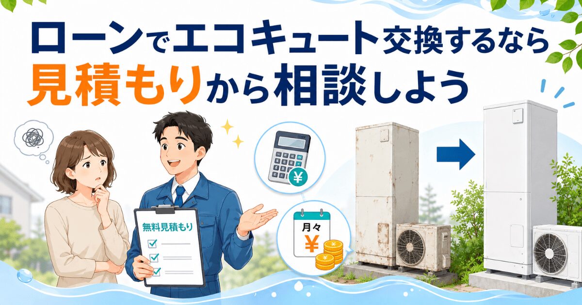 ローンでエコキュート交換するなら見積もりから相談しよう