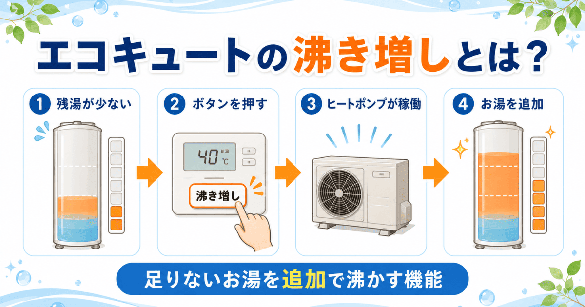 エコキュートの沸き増しとは？
