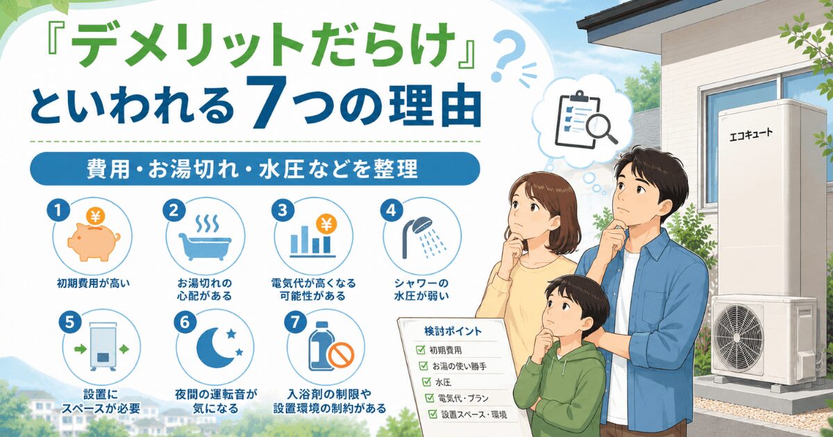 エコキュートはおすすめしない?「デメリットだらけ」「やめた方がいい」といわれる7つの理由