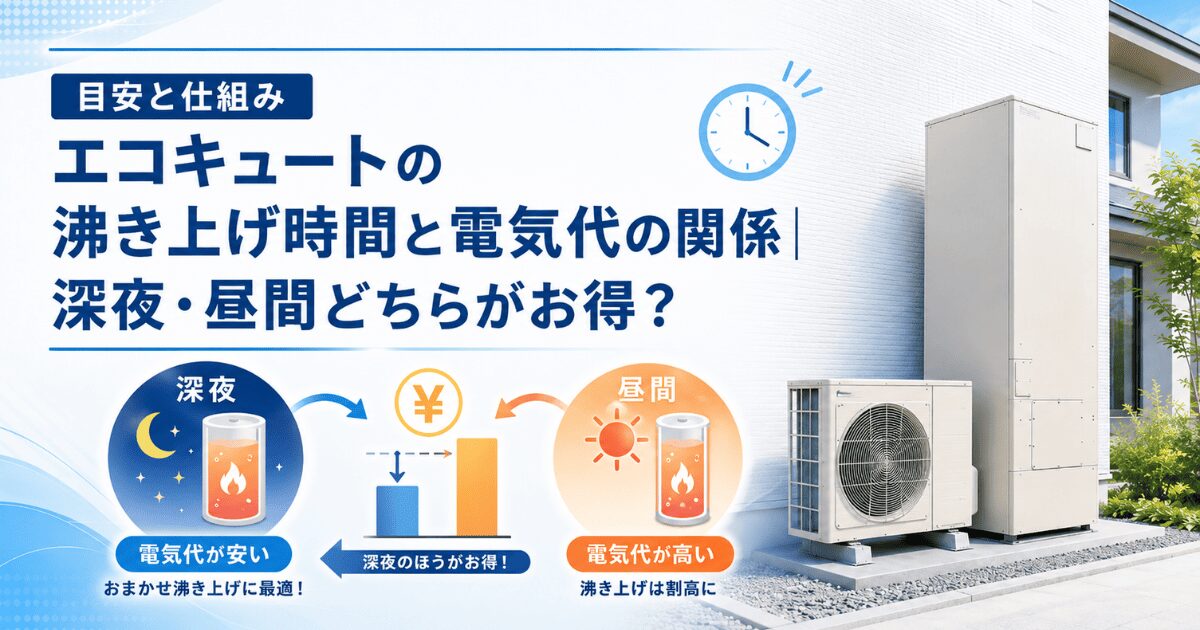 エコキュートの沸き上げ時間と電気代の関係｜深夜・昼間どちらがお得？