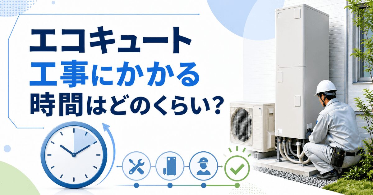 エコキュート工事にかかる時間はどのくらい?