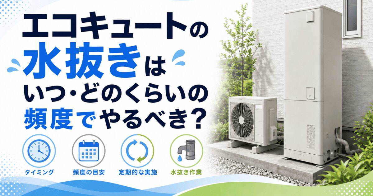 エコキュートの水抜きはいつ・どのくらいの頻度でやるべき?