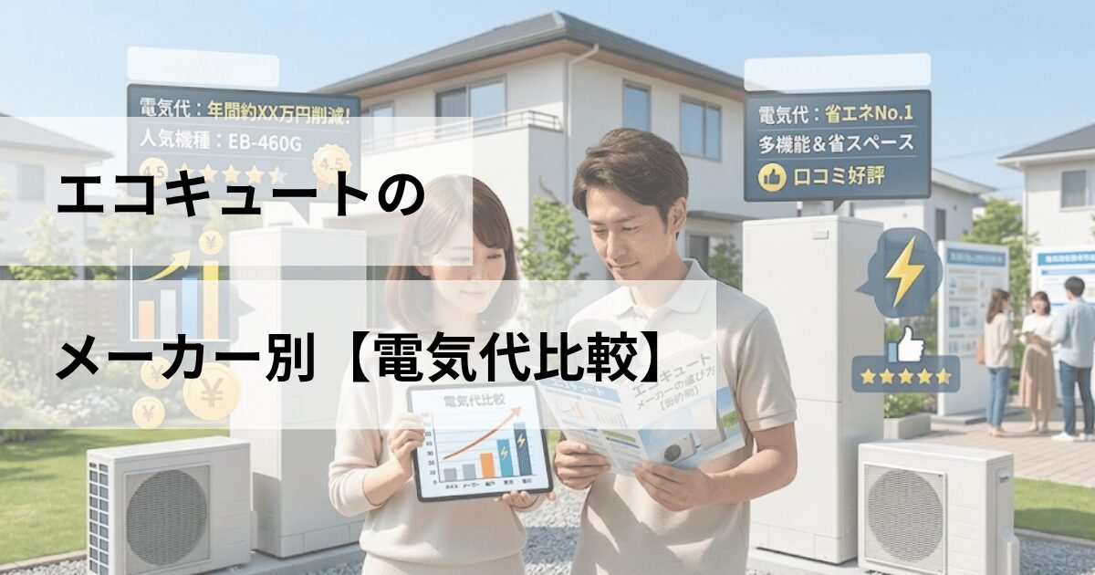 エコキュートのメーカー別【電気代比較】