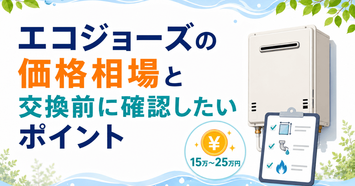 エコジョーズの価格相場と交換前に確認したいポイント
