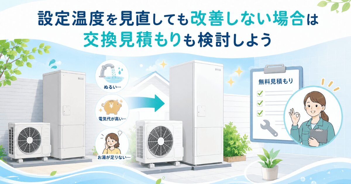 設定温度を見直しても改善しない場合は交換見積もりも検討しよう