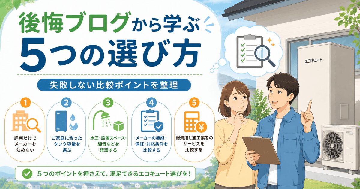 エコキュートの後悔ブログから学ぶ5つの選び方
