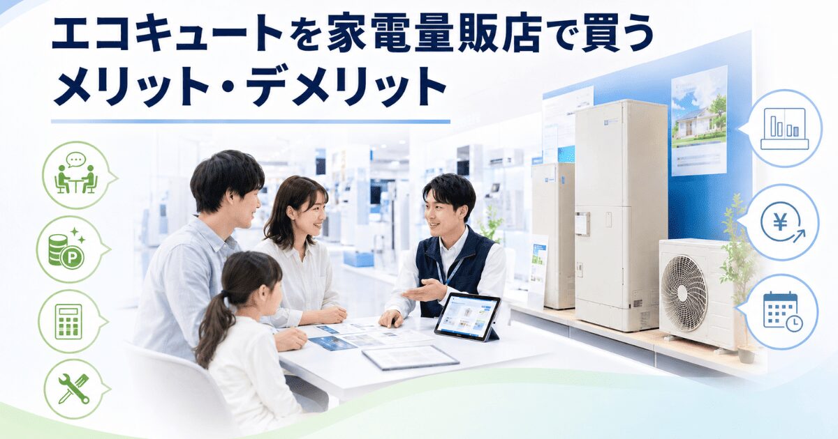 エコキュートを家電量販店で買うメリット・デメリット