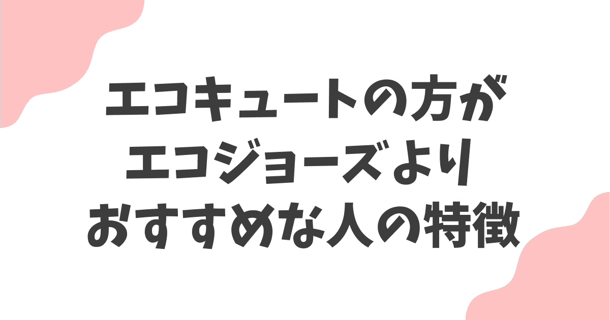 エコキュートの方がエコジョーズよりおすすめな人の特徴
