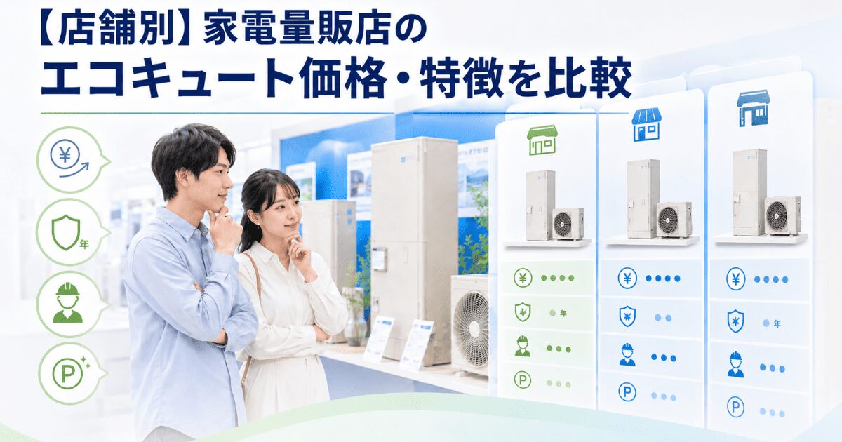 【店舗別】家電量販店のエコキュート価格・特徴を比較