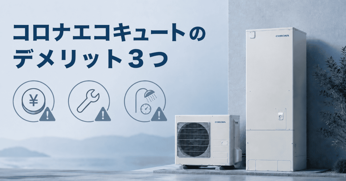コロナエコキュートのデメリット3つ