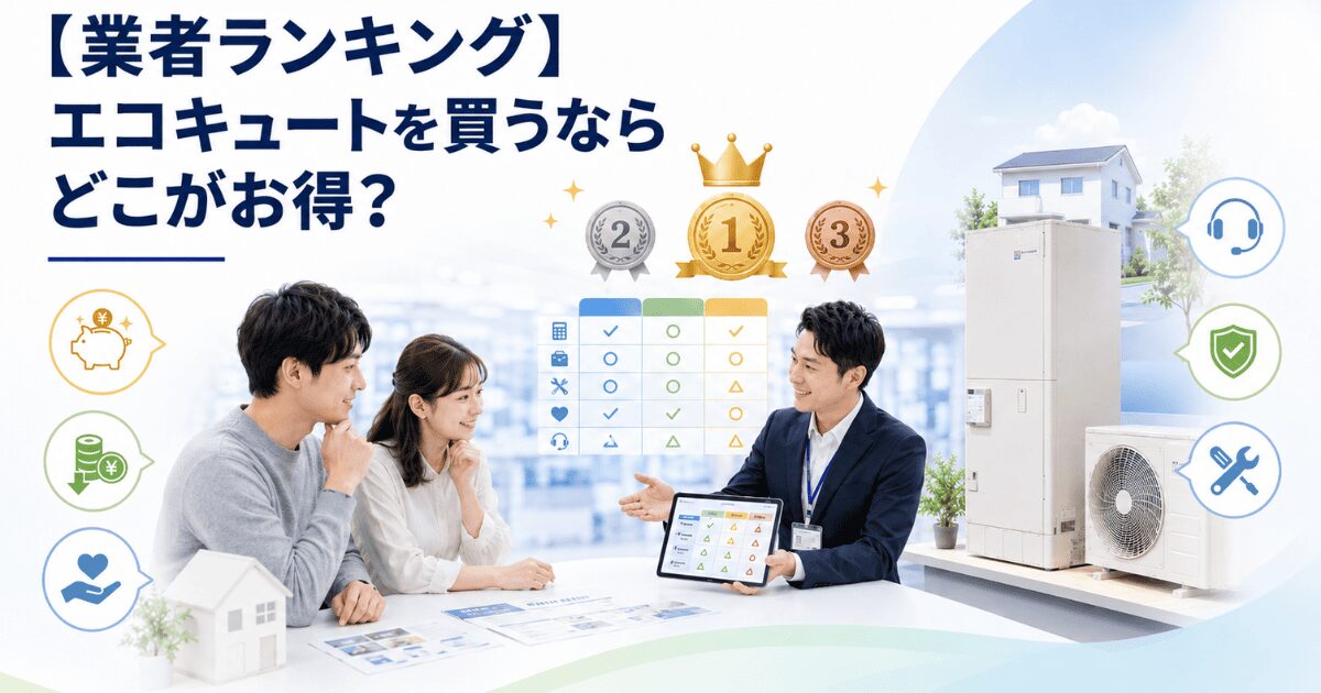【業者ランキング】エコキュートを買うならどこがお得?