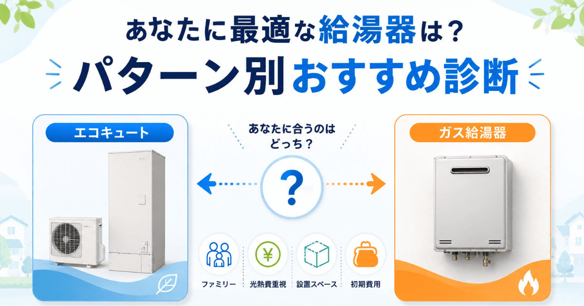 あなたに最適な給湯器は？パターン別おすすめ診断