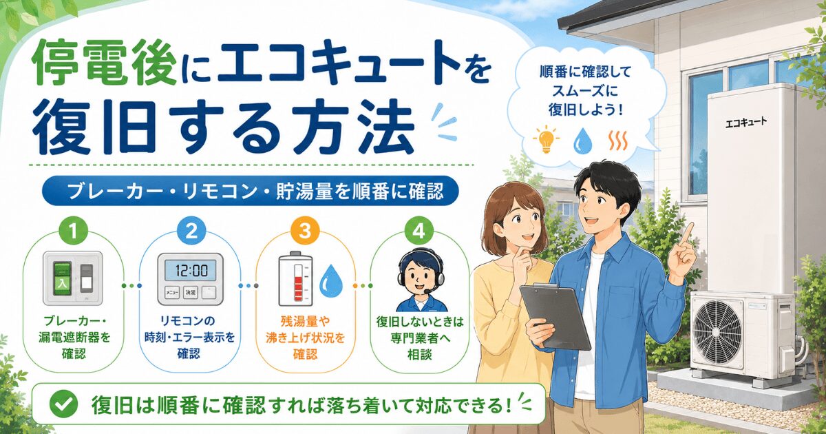 停電後にエコキュートを復旧する方法