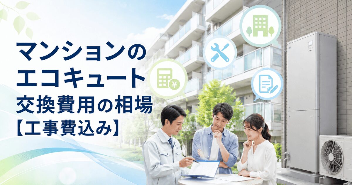 マンションのエコキュート交換費用の相場【工事費込み】