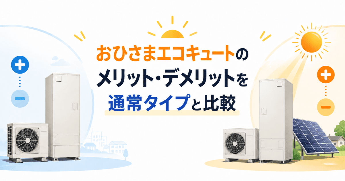 おひさまエコキュートのメリット・デメリットを通常タイプと比較
