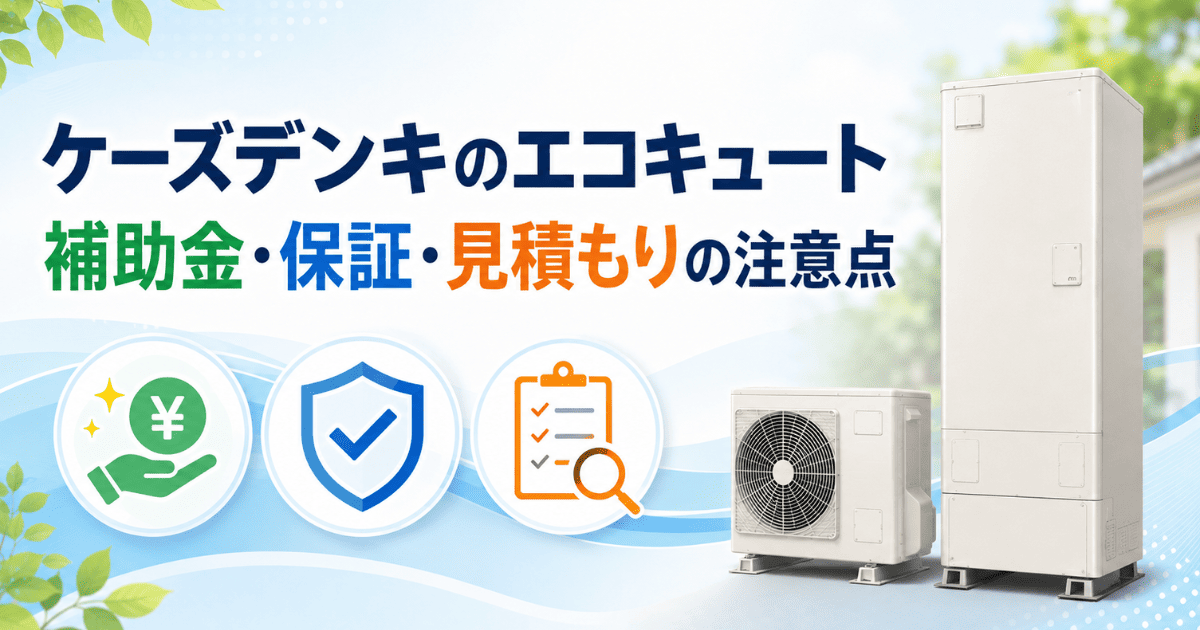 ケーズデンキのエコキュート補助金・保証・見積もりの注意点