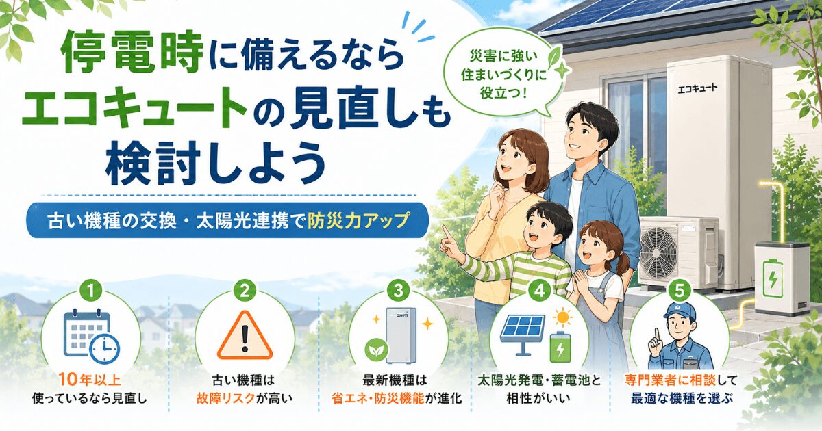 停電時に備えるならエコキュートの見直しも検討しよう