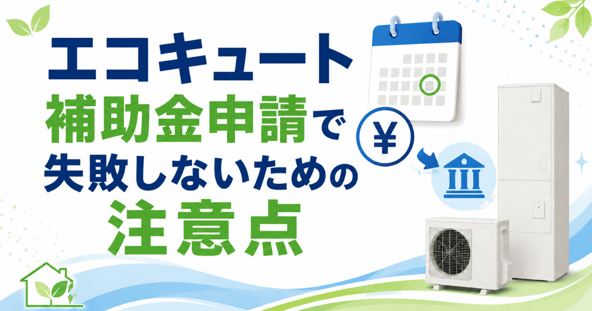 エコキュート補助金申請で失敗しないための注意点